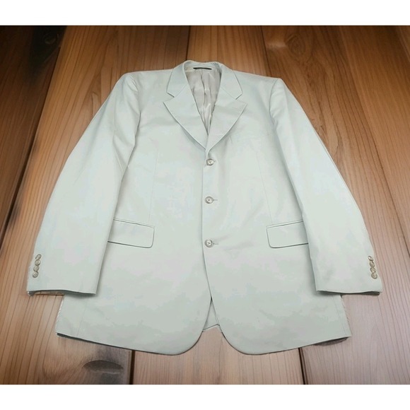 Brooks Brothers Khaki Poplin Sport Coat  44 Large 3 Button Blazer Fully Lined - Picture 1 of 15